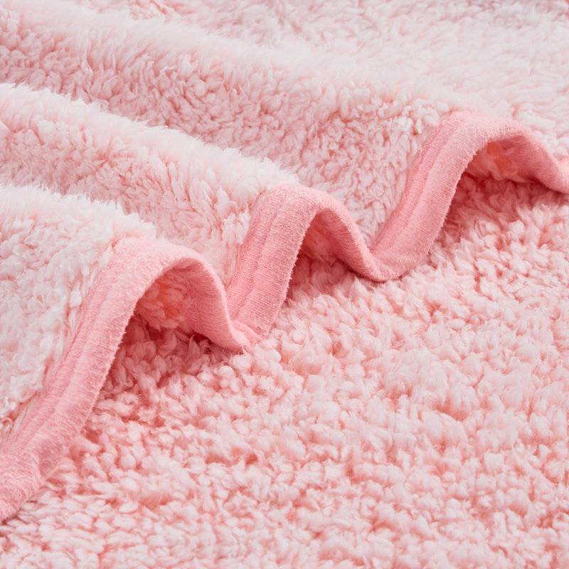 Couvertures en sherpa doux EMME, Grand lit, Rose