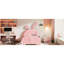 Lit plateforme tapissier simple avec tête de lit et lit rose durable-1216306832