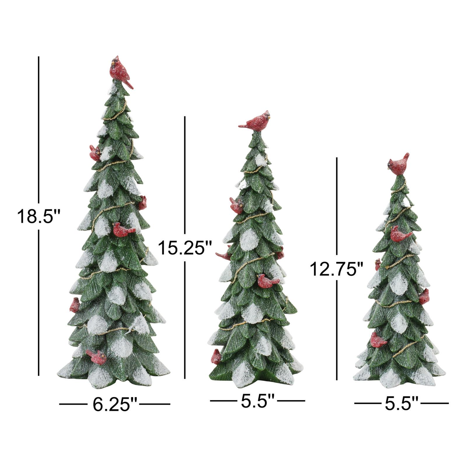 Haritha 3-Piece Frosted Tabletop Tree Set
