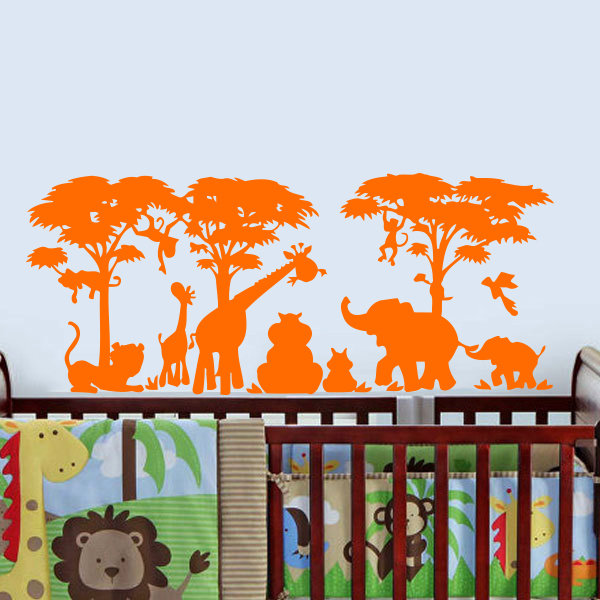 Décalcomanie murale de l’africain safari Arterberry, Orange