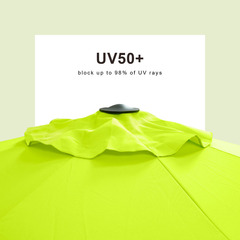 9ft Patio Umbrellas Outdoor Table Market Umbrellas with Crank and Pust Button Tilt, Wood Color Pole, Apple Green