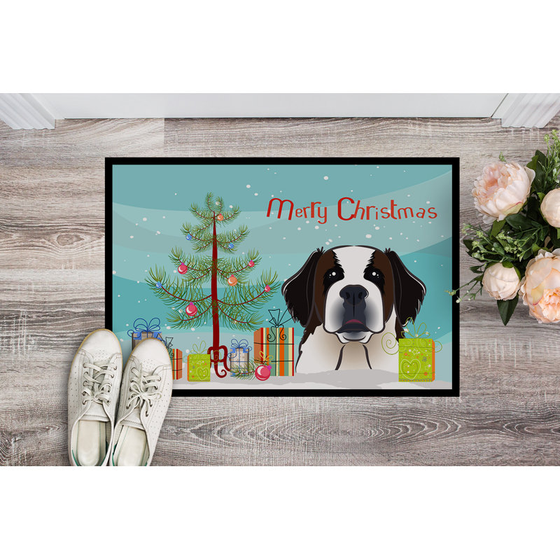 Julietta Non-Slip No Pattern Christmas Doormat, 1'6" x 2'3"