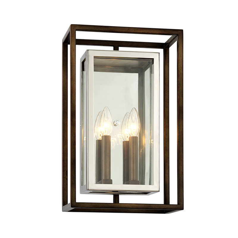 Lanterne murale d'extérieur en bronze à 1 ampoule Morgan, H 12,5 po x l 4 po x P 4 po, 1