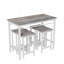 Ensemble de table de cuisine 5 pièces avec 5 tabourets de bar 5 pièces, structure en métal et panneau de fibres à densité moyenne