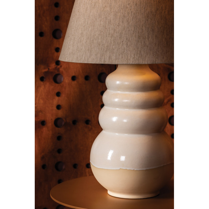 Tybee Table Lamp in Aged Brass and Ceramic Elemental White by Cortney Bishop