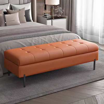 Orange Upholstered Bench
