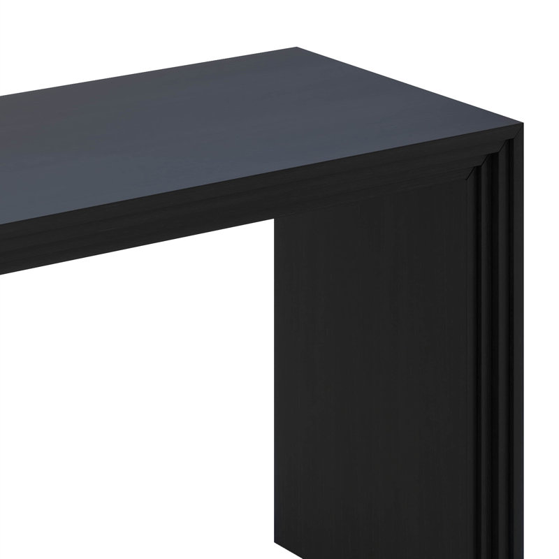 Farmhouse Wood Sofa Table Behind Couch, Narrow Entryway Accent Table, Black