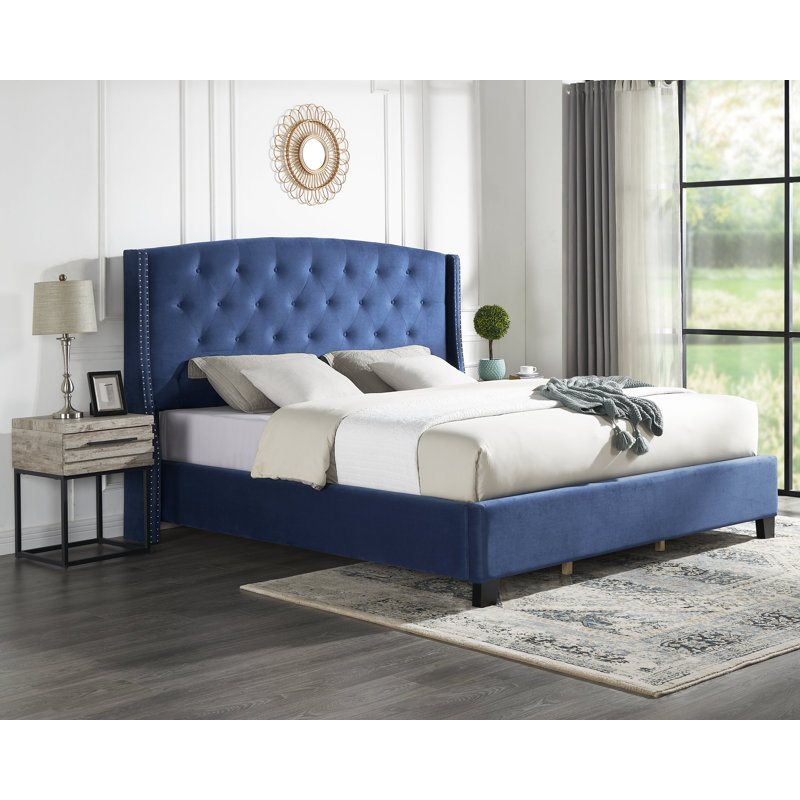 Odeen 3-Piece Bedroom Set, King, Blue/Gray Nightstands