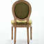 Chaise de salle à manger de style français à 2 pièces en lin olive avec dossier et structure en bois d'hévéa massif, rembourrage en mousse, hauteur de 37,4 po-1044745428