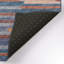 Tapis bleu / brun / gris abstrait tissé à la machine-1986119151