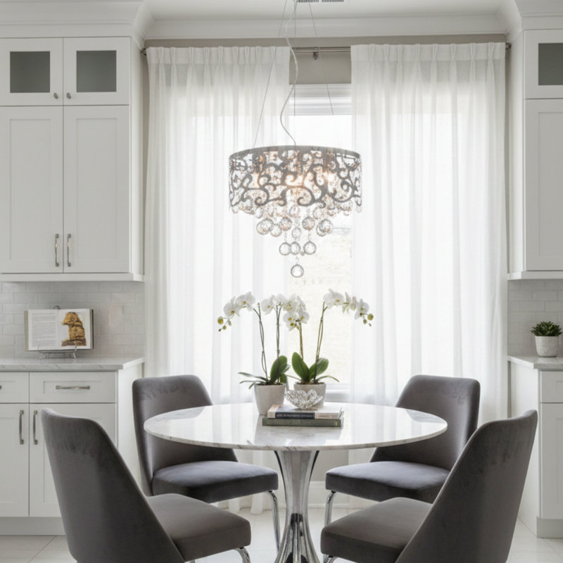 Transitional 5 Light Crystal Chandelier