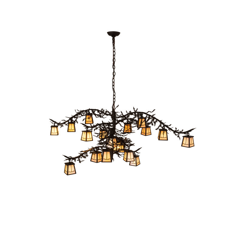 Rustic Lodge 18 - Light Dimmable Tiered Chandelier