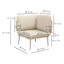 Modular Outdoor Sectionals Corner Chair, Rustproof Iron Frame, Beige Patio Seat