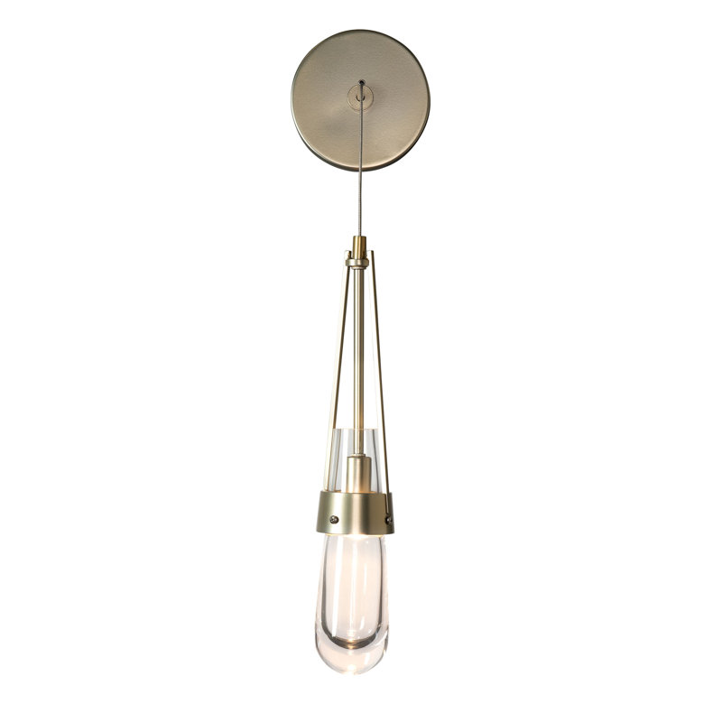 Link Clear Glass Low Voltage Sconce, Soft Gold