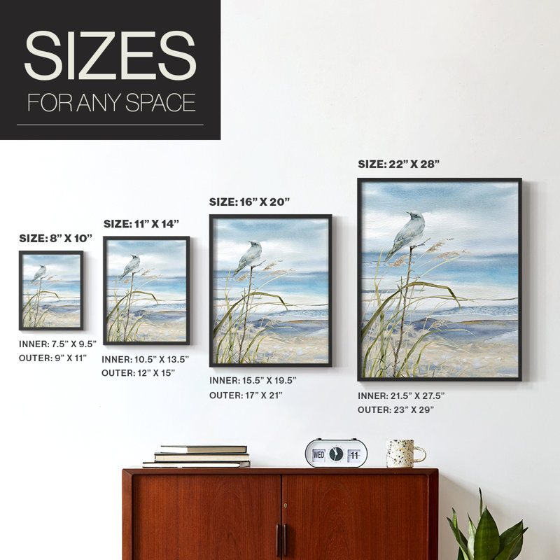 Seaside Rest I, reproduction encadrée - bois massif, Noir, H 10 po x l 8 po