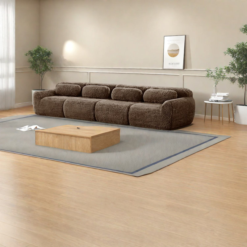 Canapés ergonomiques moelleux, chocolat, conception modulaire moderne pour la maison