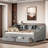 Wooden Daybed With Twin To King Design, Bookcases, Two Drawer And Usb Ports-2133092539