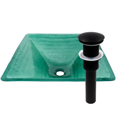 Novatto 17 " Glass Square Bathroom Sink