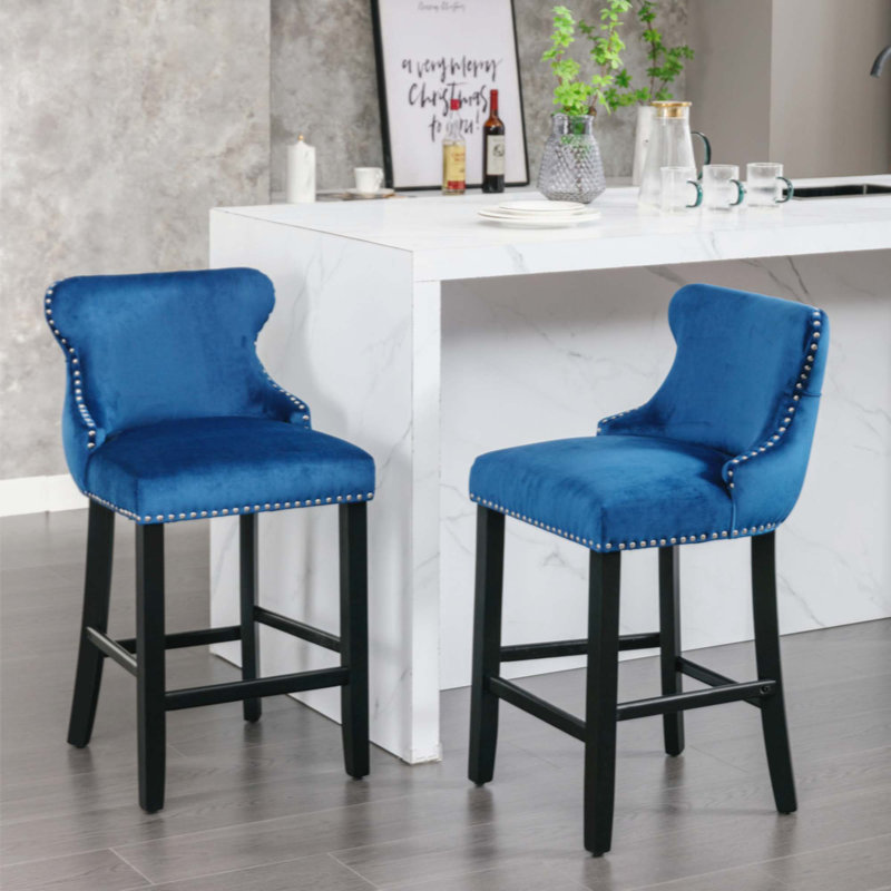 Tabouret de bar 26,7 po Aden, Bleu, 2