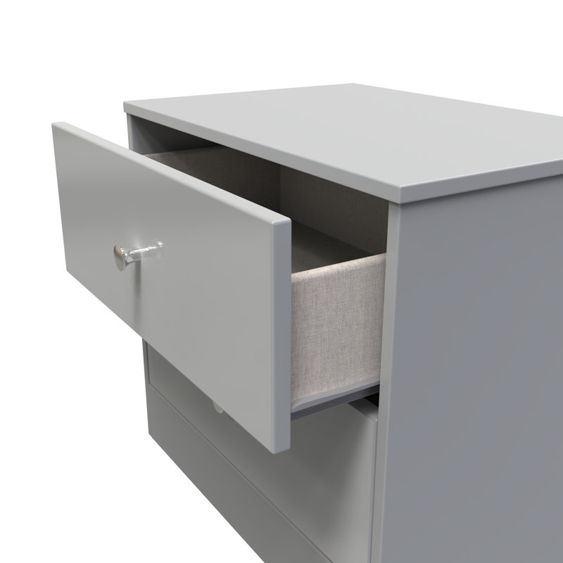 Bhargavi 2 Drawer Midi Chest (Ready Assembled), Uniform Grey/Dusk Grey