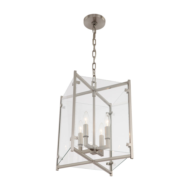 Luminaire suspendu rectangulaire 4 lumières Tevfik, H 18,5 po x l 12 po x P 12 po