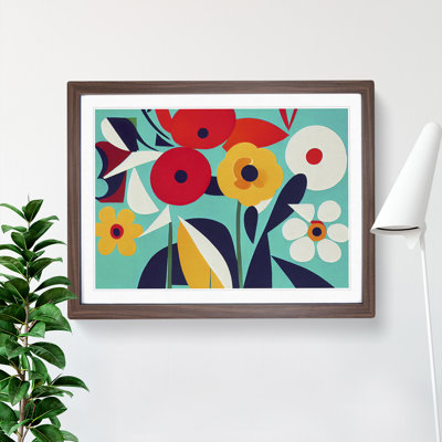 Inspiring Abstract Flowers 1 Piece Single Picture Frame Wall Art
