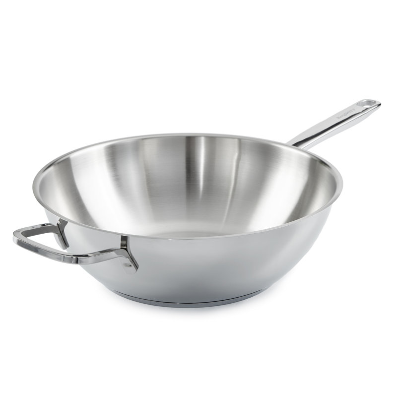 Helix Recycled Stainless Steel 12" Wok Pan with Satin Finish