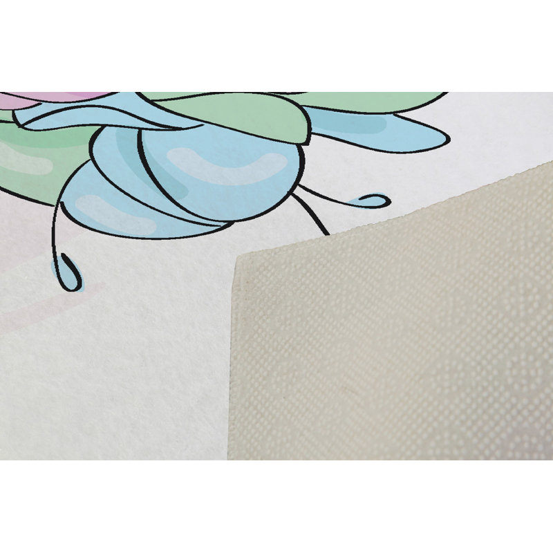 Tapis luxueux, 2,6 x 4,0 pi | 100% polyester, hauteur des poils de 0,4 po | Pois antibactérien et antidérapant en PVC | Lavable à la machine, impression numérique 3D | Parfait pour le salon et la chambre à coucher