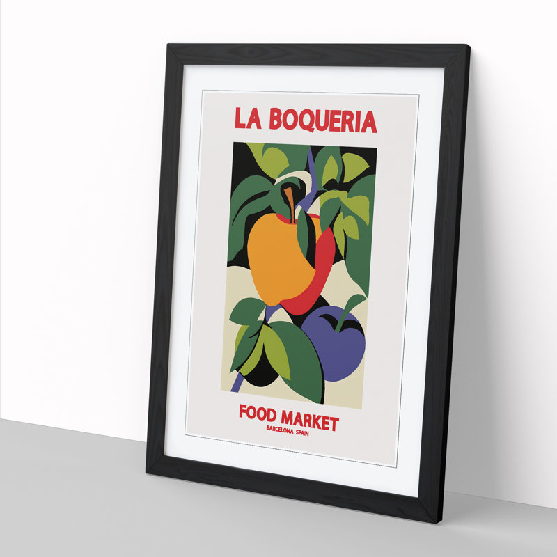 La Boqueria Food Market Exhibition 4 - Single Picture Frame Print on Wood, 34cm H x 25cm W x 2cm D