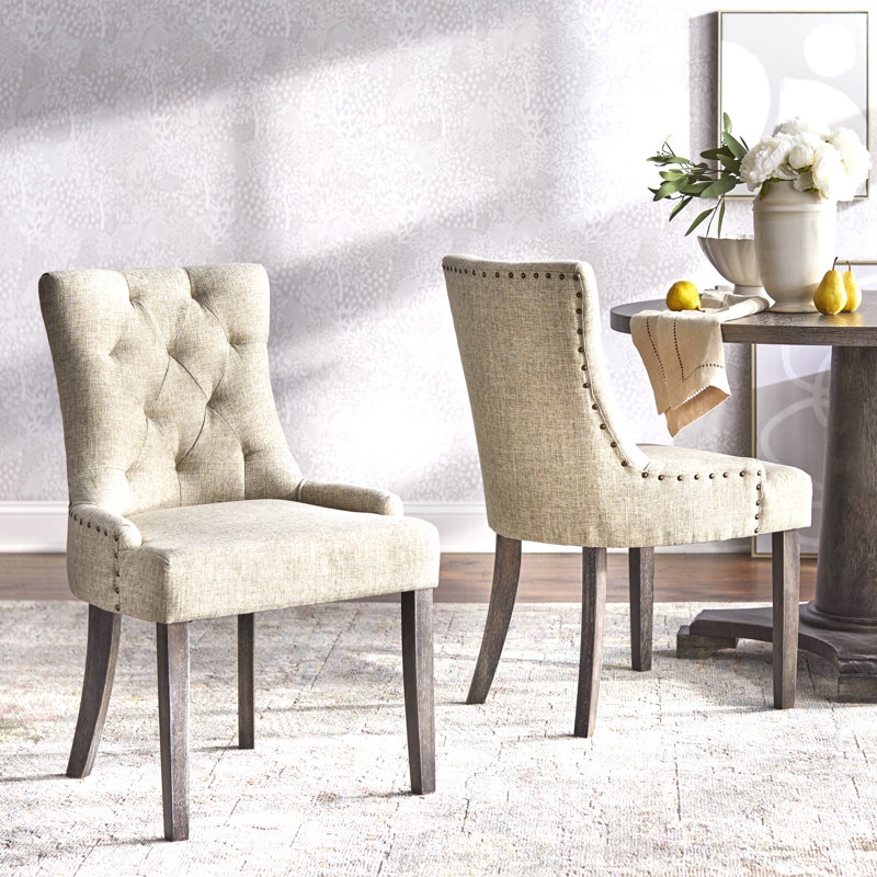 Beti 16'' H Tufted Upholstered Parsons Chair, Weathered Gray