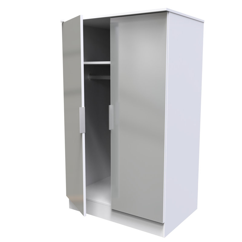 Biernat Manufactured Wood Wardrobe, Uniform Grey/White