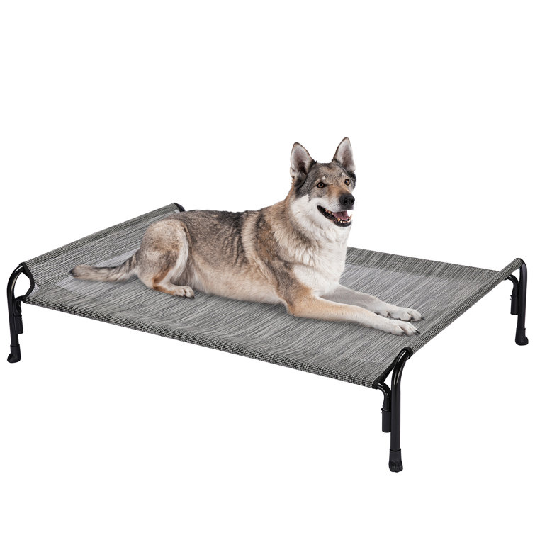 PawHut 44 Cooling Elevated Dog Bed, Foldable Raised Pet Cot, with Breathable Mesh, Indoor Outdoor Use, for Small & Medium Dog, Black