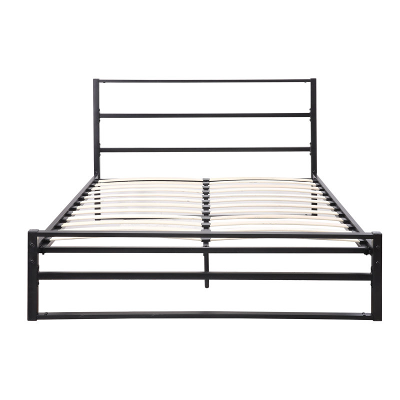 Clermont Bed, Black, Double (4'6), No Mattress