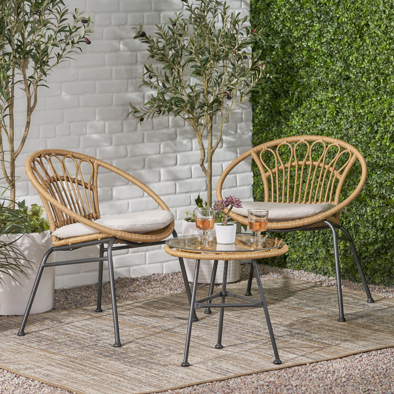 Cece 2 - Person Patio Conversation Set with Cushions