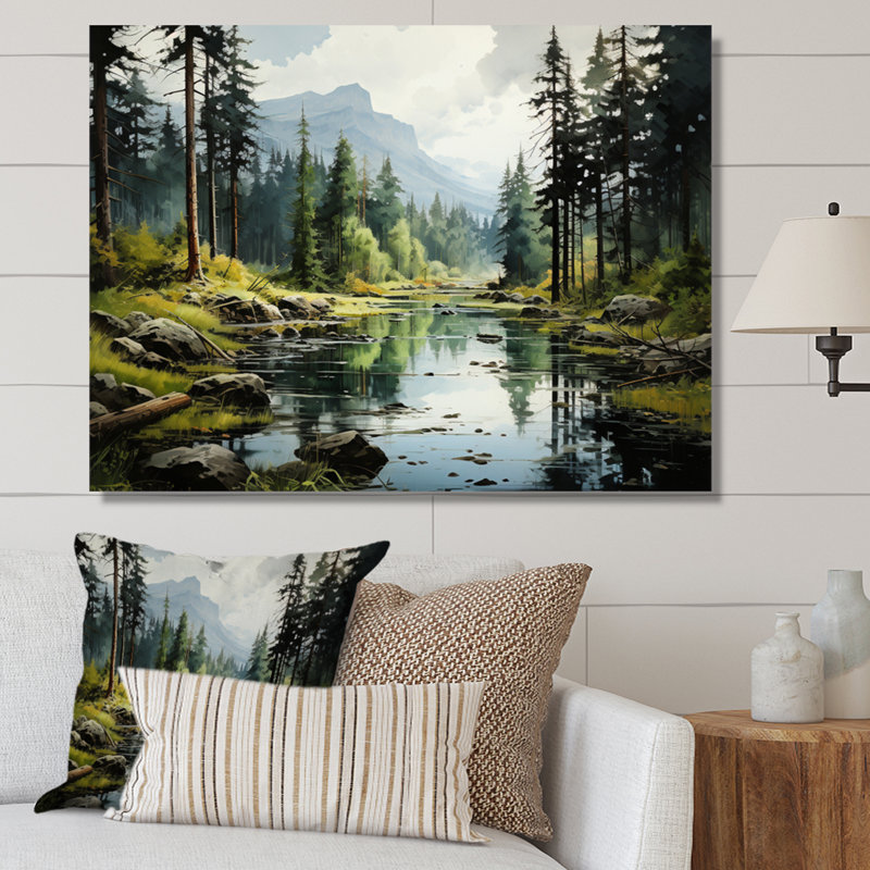 Canada Whispering Pines III, reproduction d'art sur toile, H 12 po x l 20 po x P 1 po, Toile tendue