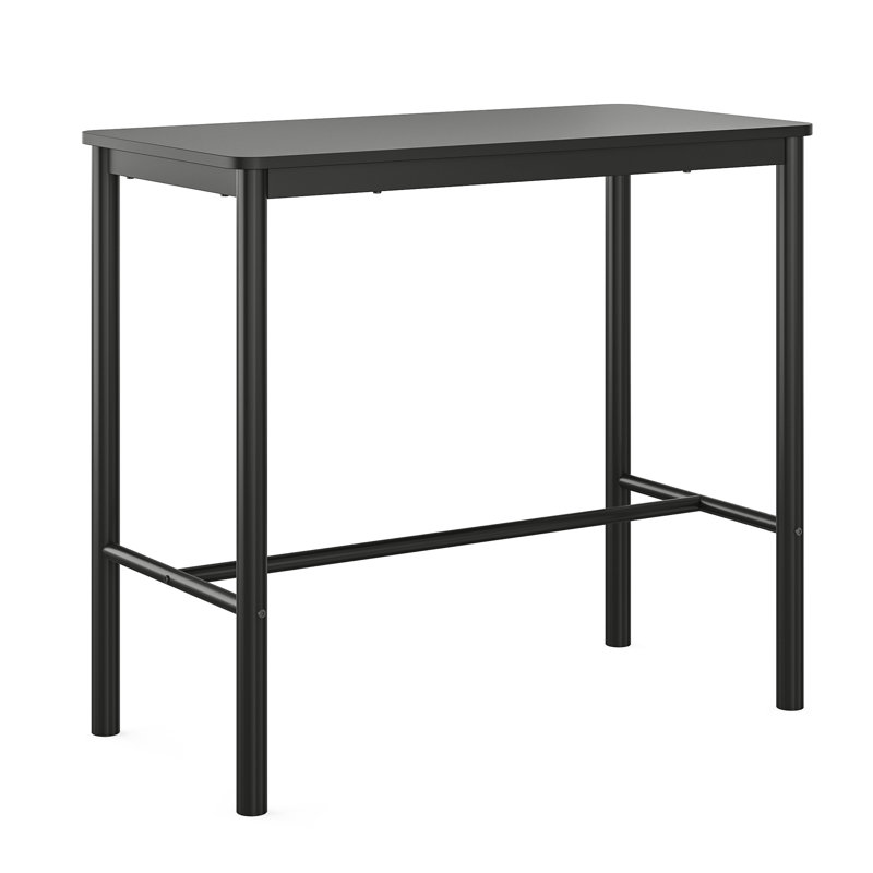 Metal Base Dining Table, Black, Black