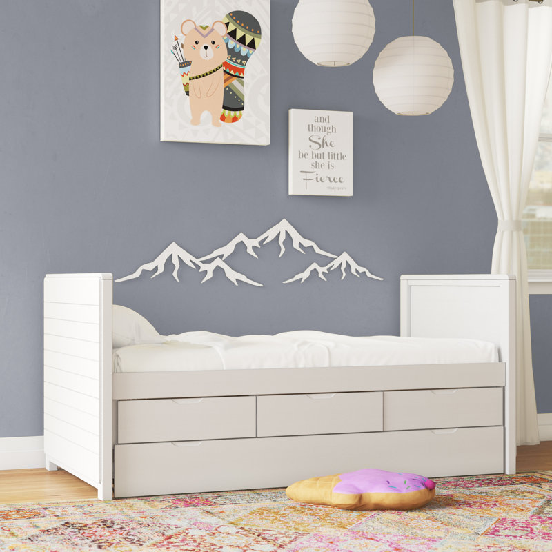 Lit de jour simple avec couchette Keighly, Blanc
