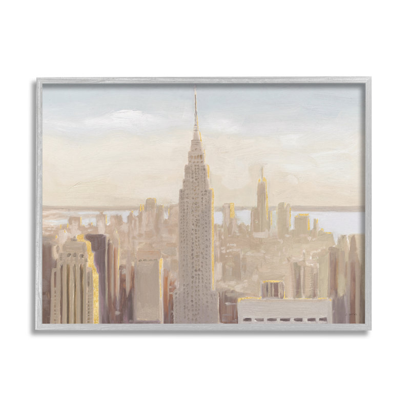 «Manhattan Dawn, peinture sur bois» par James Wiens, reproduction, H 11 po x l 14 po x P 1,5 po, Estampe numérique Farmhouse