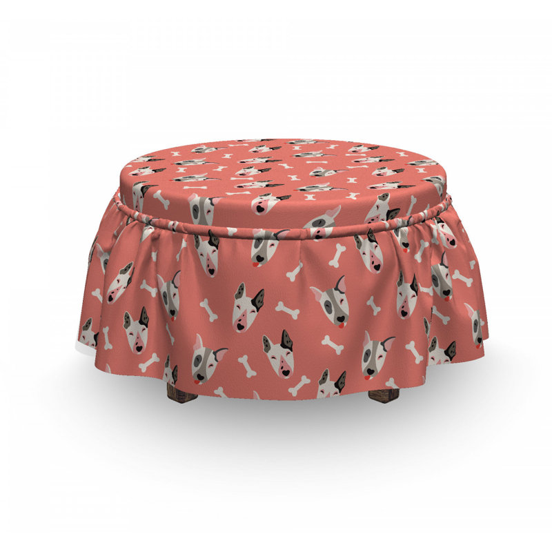 Housse pour de repose-pieds bull terrier faces et os