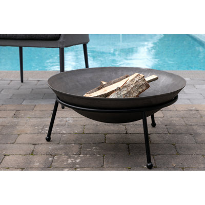 Guccione Round Steel Wood Burning Outdoor Fireplace