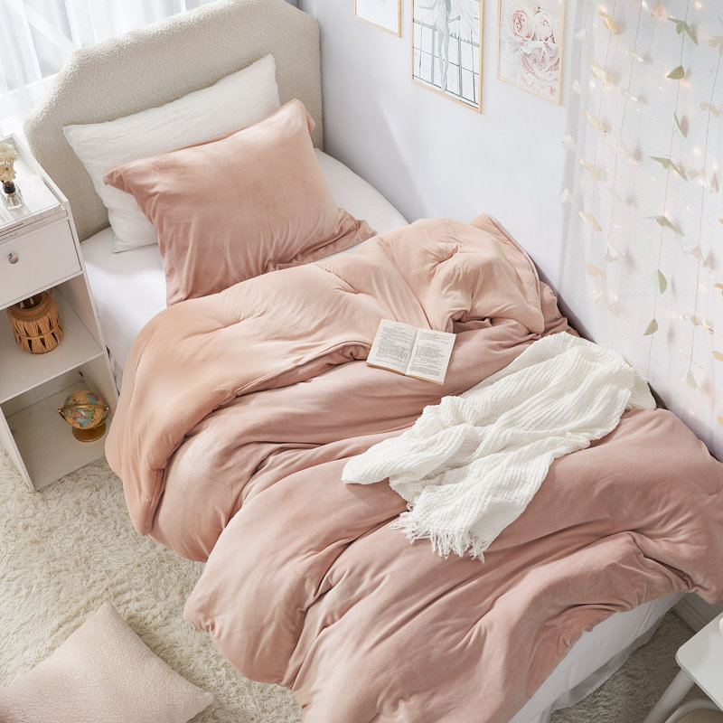 Ensemble d'édredon surdimensionné Coma , Édredon simple extra long + 1 taie décorative st, Rose