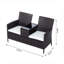2 - Person Wicker Patio Dining Set with