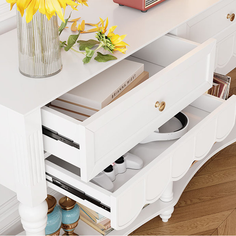 Modern Minimalist Multifunctional Console Table, 35.43" H x 47.24" W x 15.75" D, White