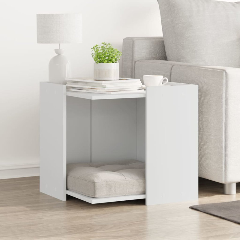 Engineered Wood Litter Box Enclosure, 51cm H x 53cm W x 53cm D, White
