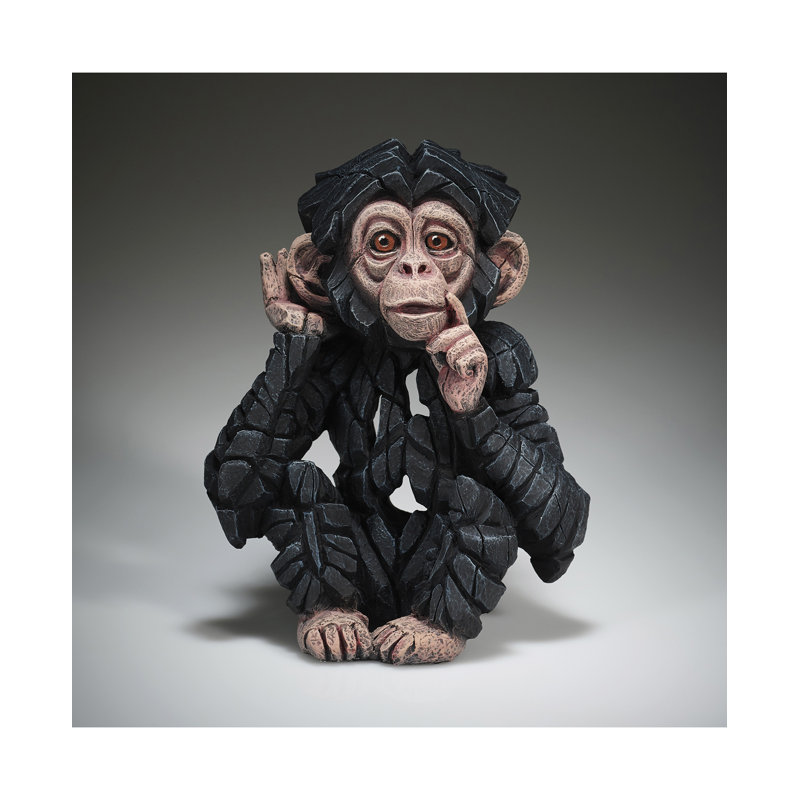 EDGE Sculpture Baby Chimp Figure 7.7in H