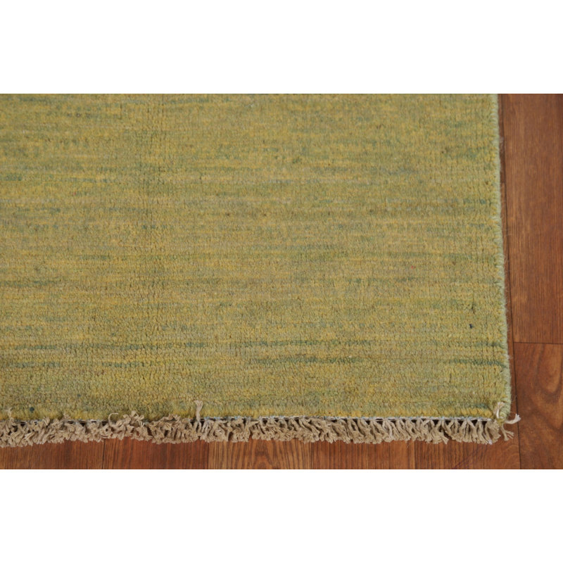 Tapis décoratif jaune et vert Gabbeh 2x3