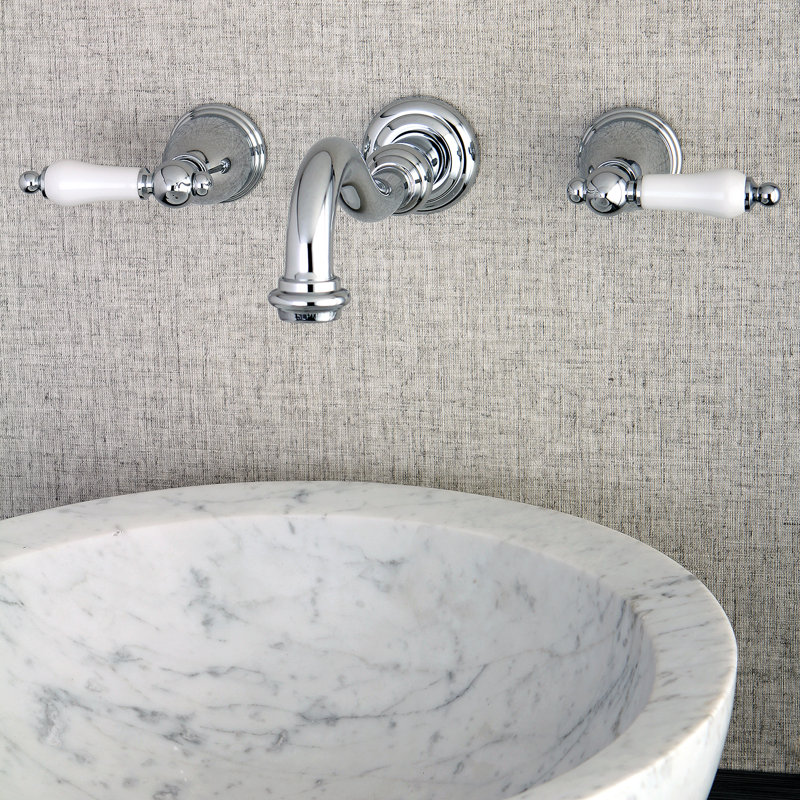 Robinet de salle de bain mural Kingston, Chrome poli