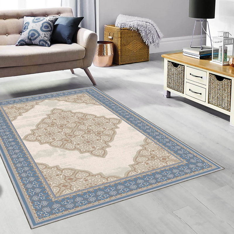Tapis de couloir élégant 2,6 x 9,8 pi - 100% polyester, poils de 0,04 po | Pois antibactérien et antidérapant en feutre de PVC | Lavable à la machine, impression numérique 3D | Parfait pour les vestibules et les espaces de vie