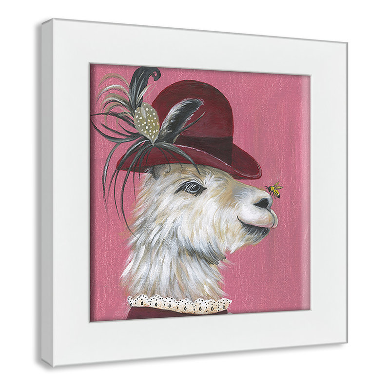 Art sur toile llama, H 10 po x l 10 po x P 0,625 po, Cadre noir