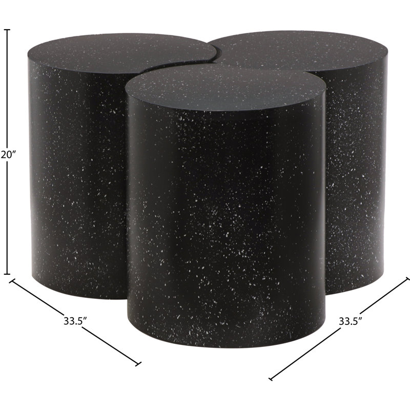 Ensemble de 3 tables de groupage Hylie, Noir, H 16 po x L 28 po x l 28 po